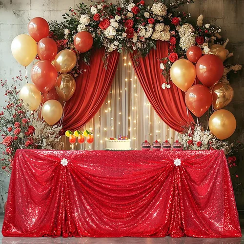 Miniatura 49 de PartyDelight Mantel de lentejuelas redondo de 50 pulgadas, color dorado claro, adorno de mesa para decoración de bodas, fiestas, cumpleaños