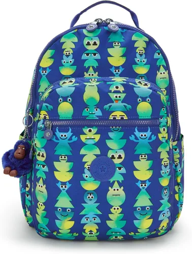 Miniatura 26 de Kipling Seoul - Mochila grande metálica para portátil de 15 pulgadas, Agua (Aqua Flowers)