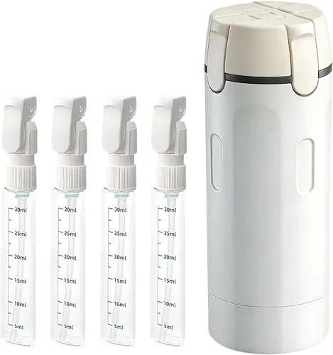 Miniatura 9 de Botella dispensadora de viaje 4 en 1, botellas de champú y acondicionador de viaje recargables actualizadas 2026, recipientes portátiles a prueba