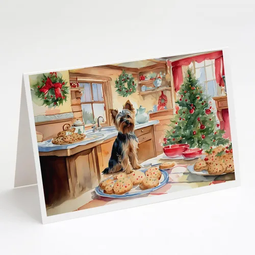 Miniatura 68 de Caroline's Treasures DAC3884GCA7P Paquete de 8 tarjetas en blanco de Navidad con galletas de husky siberiano Tarjetas de felicitación con sobres