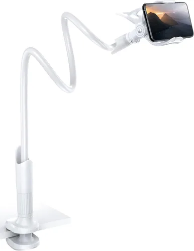 Miniatura 9 de Lamicall Soporte para teléfono de cama con cuello de cisne - Clip de abrazadera para teléfono celular para escritorio, cabecera flexible de brazo