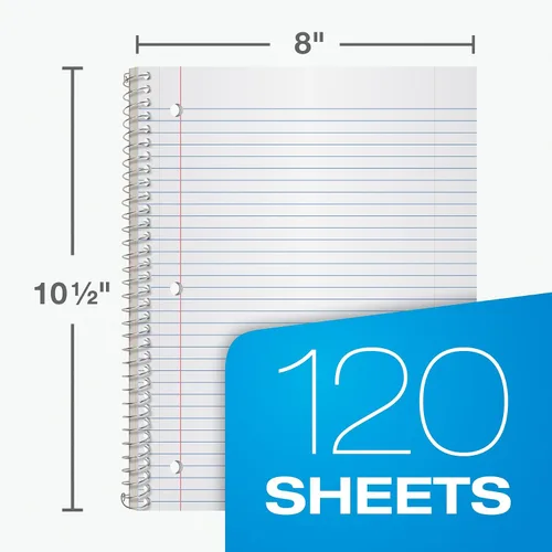 Miniatura 3 de Cuadernos en espiral Oxford, paquete de 3, 3 materias, cuadernos rayados universitarios para la escuela, 8 x 10.5 pulgadas, 120 hojas, 2 divisores
