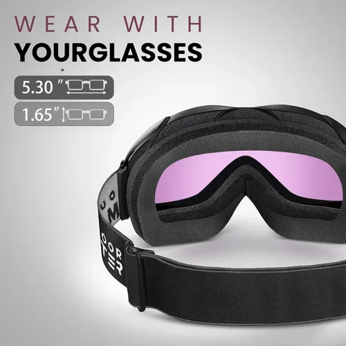 Miniatura 4 de OutdoorMaster OTG Gafas de esquí – Gafas sobre lentes para esquí y snowboard para hombres, mujeres y jóvenes – 100% de protección UV VLT 18%