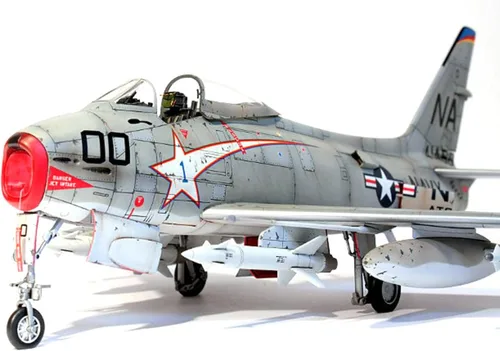 Fighter 3D Puzzles Kits de modelos de plástico, escala 1/48 FJ-4B modelo de bombardero de combate furioso, juguetes para adultos y regalo, 19.6 x