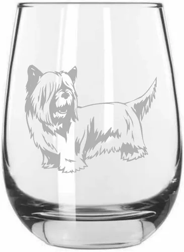 Miniatura 581 de Sakhalin Husky Dog - Copa de vino grabada personalizada de 15.25 onzas sin tallo