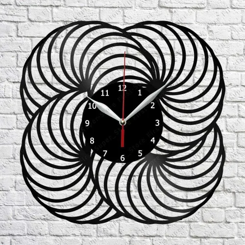 Reloj de pared de vinilo abstracto LP Record Decoración para el hogar Arte hecho a mano Personalidad Regalo 6 (Tamaño: 12 pulgadas, Color: Negro)