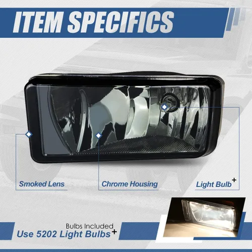 Miniatura 2 de Auto Dynasty Luces antiniebla compatibles con Chevy Silverado 07-15/Chevy Avalanche 07-13/Chevy Tahoe 07-17/Chevy Suburban 07-14/GMC Sierra Ahumado