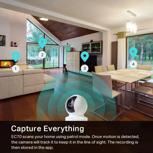 Miniatura 2 de Kasa - Cámara de seguridad inteligente para interiores Pan/Tilt, cámara HD de 1080p, de 2,4 GHz con visión nocturna, detección de movimiento