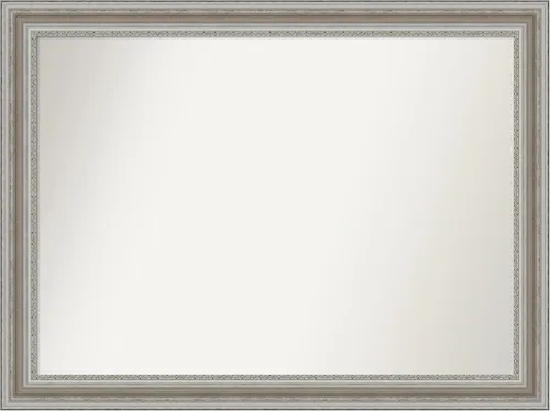 Miniatura 117 de Amanti Art Espejo de baño plateado para sobre el fregadero, 26 x 26 pulgadas, espejo cuadrado de plata antigua, marco de madera tradicional mediano