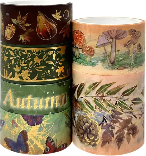 Miniatura 8 de allydrew Nature - Juego de cinta washi metálica para álbumes de recortes, papelería, diario, fabricación de tarjetas, (8 rollos), azul fresco floral