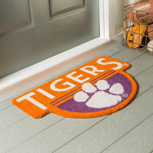 Miniatura 2 de Team Sports America Tapete con licencia oficial de la NCAA Fan Gear de Clemson University, tapete de fibra de coco con forma de fibra de coco