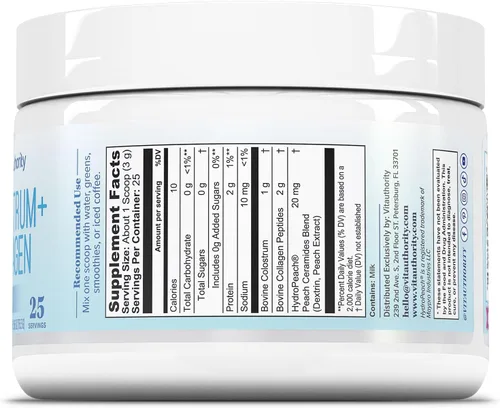 Miniatura 6 de Polvo de proteína de péptido de colágeno de calostro hidrolizado hidromelocotón para la salud intestinal, la piel y el sistema inmunológico 0.04