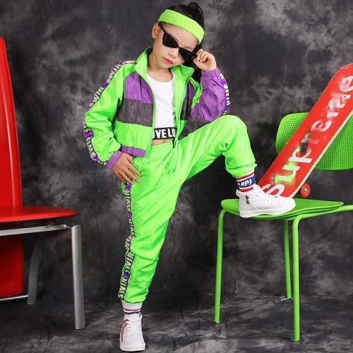 Miniatura 3 de Conjunto de ropa de baile para niñas, disfraz moderno de jazz de hip hop, conjunto de ropa de baile para niñas