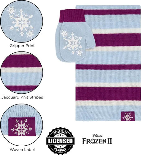 Miniatura 5 de Disney - Juego de gorro de invierno para niñas, bufanda y guantes para niños pequeños, 2-4 o Frozen Elsa & Anna, sombrero, bufandas y guantes