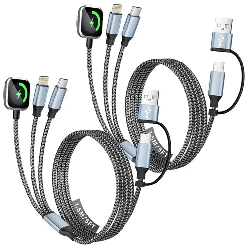 Miniatura 8 de Cruise Essentials Cable de Carga 4 en 2 para Cargador Apple iWatch/iPhone 17/Lightning/Micro, Cable Cord de Carga Múltiple de Viaje Compatible