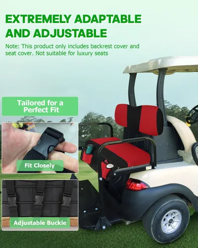 Miniatura 7 de SCITOO Funda de asiento para carrito de golf EZGO TXT, funda de asiento suave y cómoda, fácil de instalar