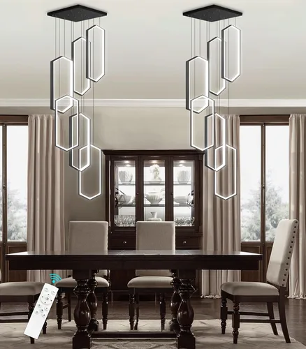 Miniatura 30 de Lámpara colgante regulable de 3 anillos para ajustar mini lámpara LED de techo para cocina, isla, comedor, sala de estar, dormitorio, dorado