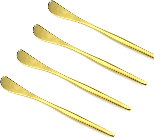 Miniatura 7 de JASHII Juego de 4 utensilios de acero inoxidable para servir de acero inoxidable 18/10 pulido con espejo de lujo Tenedor de frutas