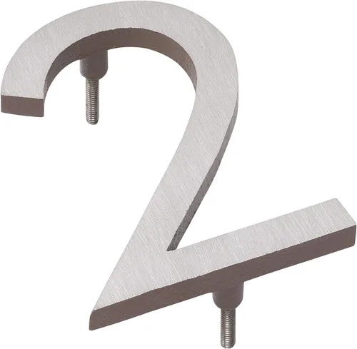 Montague Metal Products MHN-06-F-SD2-2 Números de casa de dirección flotantes modernos de aluminio cepillado sólido, 6 pulgadas, arena recubierta de