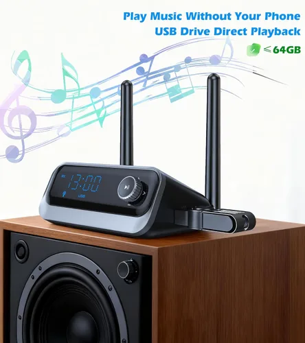 Miniatura 5 de KAIY Receptor Bluetooth para estéreo doméstico, adaptador de audio Bluetooth óptico y coaxial y AUX para amplificador y altavoces con cable