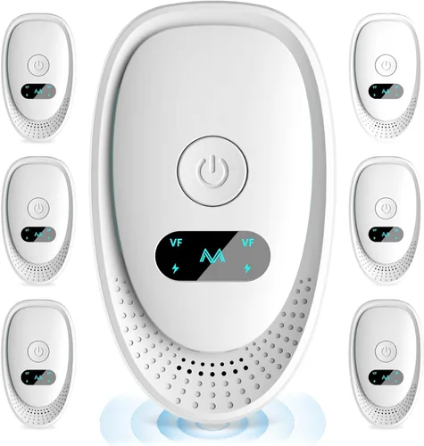 Repelente ultrasónico de plagas, paquete de 6 – Repelente electrónico de plagas con 3 modos – Repelente ultrasónico de roedores e insectos para