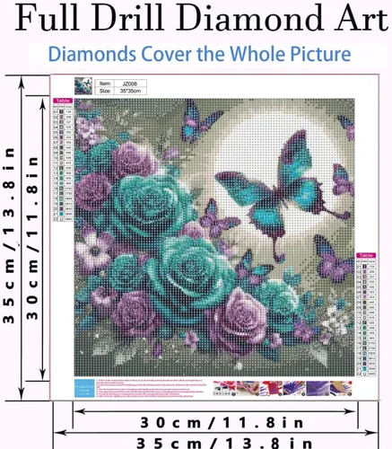 Miniatura 2 de Kits de pintura de diamantes, kits de arte de diamantes 5D, kits de pintura de diamantes de taladro completo para adultos, niños principiantes, kits