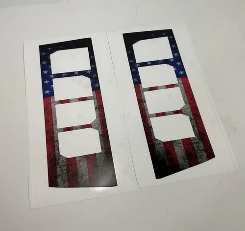 Decal Concepts Compatible con F250 (2017-2022) Kit de calcomanías de emblema de insignia de guardabarros (estilo bandera (rojo, blanco, azul Estilo