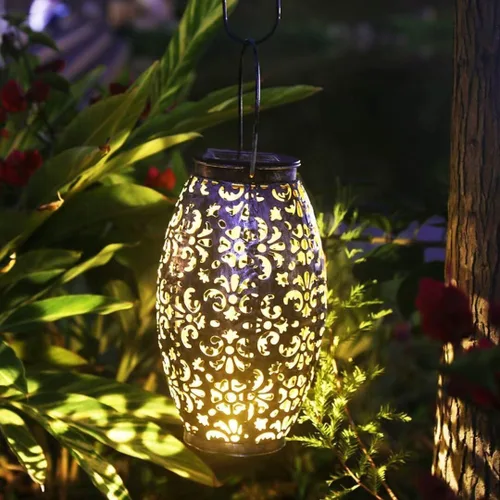 Miniatura 5 de Faroles Solares para Colgar o Mesa, Luz Solar para Exteriores para Patio, Jardín, Patio Interior (Plata-1)