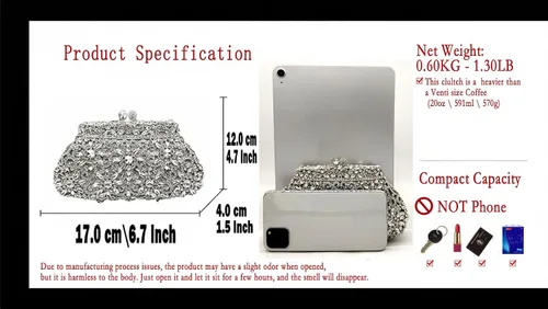 Miniatura 4 de Boutique De FGG Las mujeres Crown Minaudiere bolsos de noche flor cristal embrague monederos boda embrague