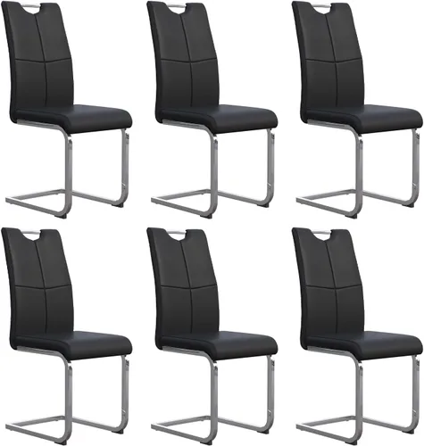 Miniatura 10 de Juego de 2 sillas de comedor, modernas sillas de comedor de piel sintética, sillas tapizadas para cocina, comedor, respaldo alto ergonómico