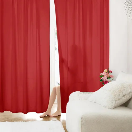 Miniatura 47 de HOMEIDEAS Cortinas Transparentes de Privacidad Blancas No Transparentes, 52 X 45 Pulgadas de Largo 2 Paneles Cortinas Transparentes Filtradoras