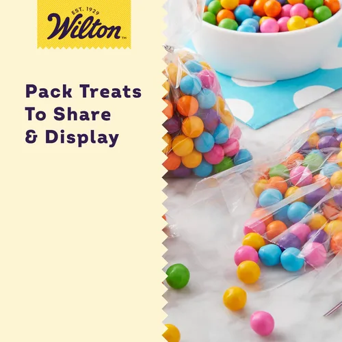 Miniatura 4 de Wilton Bolsas altas transparentes para golosinas – Bolsas de plástico para regalos de vacaciones, cumpleaños, recuerdos de fiesta y más – Mantiene