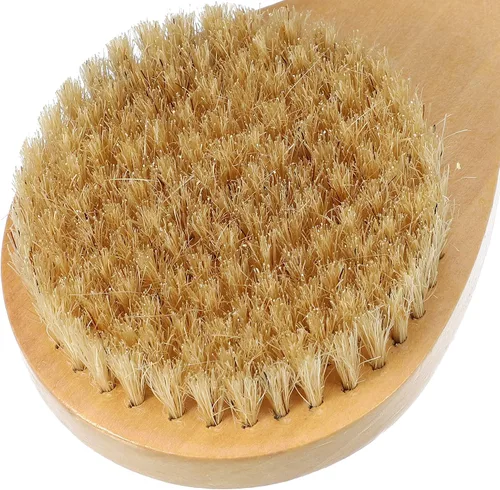 Miniatura 7 de VOCOSTE 1 cepillo de baño, madera para ducha con asa, marrón, 9.8 pulgadas