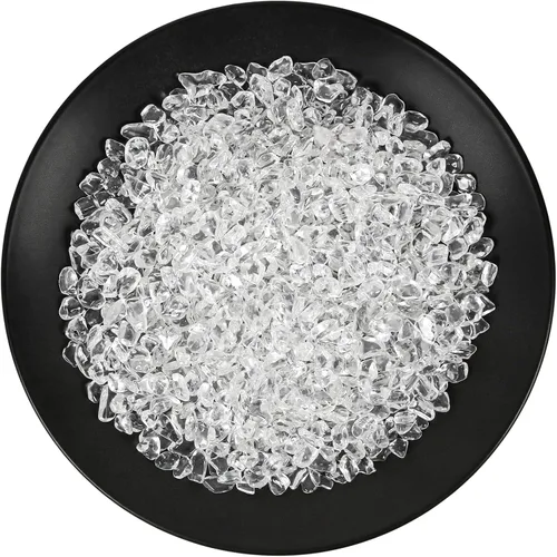 Chips de cristal natural de 1.1 libra, chips de cristales curativos, piedras preciosas de cristal triturado para manualidades, hermoso paquete para
