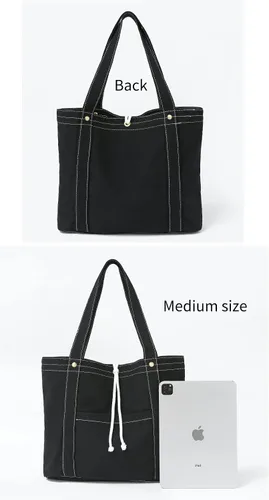 Miniatura 3 de Jeelow Bolso de mano de lona, bolso de hombro, bolsos cruzados, bolsillos dobles para hombres y mujeres