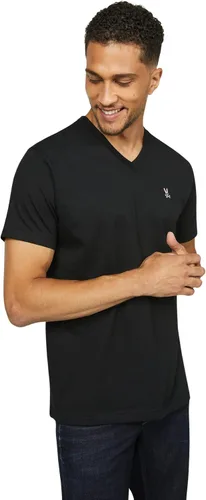 Psycho Bunny Camiseta de manga corta con cuello en V para hombre