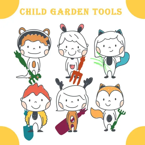 Miniatura 7 de Juego de herramientas de jardinería para niños, pala de mano para niños, mini herramientas de jardín para niños, herramientas de jardinería