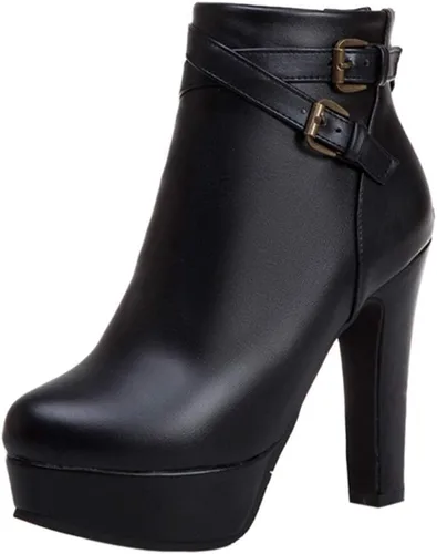Miniatura 57 de Scaoruki Zapatos de otoño de moda para mujer, botines de tacón de bloque