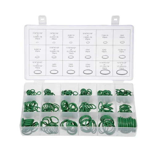Miniatura 8 de uxcell Kit surtido de juntas tóricas de goma de silicona, 225 piezas, 15 tamaños, juego de juntas métricas de sellado VMQ, rojo