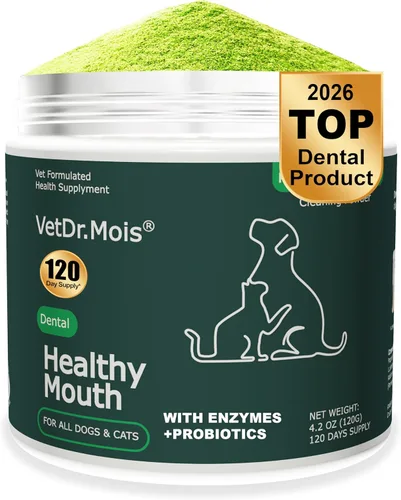 Polvo de limpieza de dientes de perro, polvo dental para perros y gatos, placa fuera de laboratorio de limpieza de dientes de mascotas, removedor de
