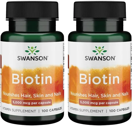 Swanson Biotina 5,000 mcg 100 cápsulas (paquete de 2)