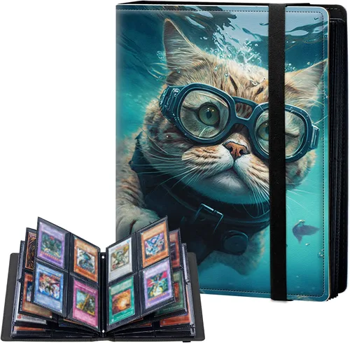Miniatura 11 de Carpeta de tarjetas de 4 bolsillos con capacidad para 160 tarjetas, carpeta de álbum de coleccionista de libros de tarjetas para Yugioh, MTG, TCG