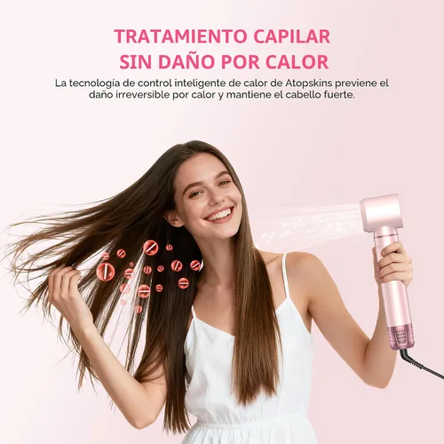 Miniatura 7 de Atopskins Juego de cepillos para secador de pelo 5 en 1, moldeador de aire caliente desmontable, cepillo de secador, 3 ajustes de calor, estilizador