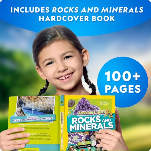 Miniatura 6 de Caja de colección de rocas National Geographic para niños – Juego de 300 piezas con gemas reales, cristales y minerales - Incluye el libro a todo