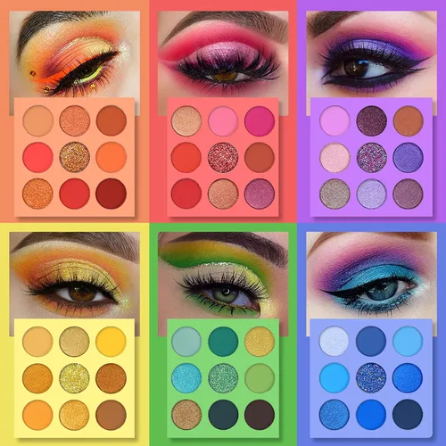 Miniatura 3 de UCANBE Paleta de sombra de ojos de 54 colores Splashy Candies + 15 piezas de brochas de maquillaje, altamente pigmento mate metálico brillante
