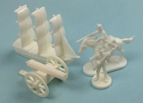 Miniatura 2 de Morrison Games Miniaturas militares napoleónicas y de la guerra civil (blanco): Soldados de juguete de plástico Set: Infantería, Caballería