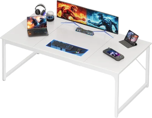 Miniatura 12 de PRAISUN Escritorio de 40 x 24 Pulgadas con Escritorio Más Profundo, Escritorio para Computadora de Oficina de Juegos, para Trabajo, Estudio, Negro