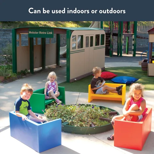 Miniatura 2 de Children's Factory Adapta-Bench, CF910-029 Azul, asientos flexibles para niños, aulas, muebles preescolares y de guardería, sillas para niños