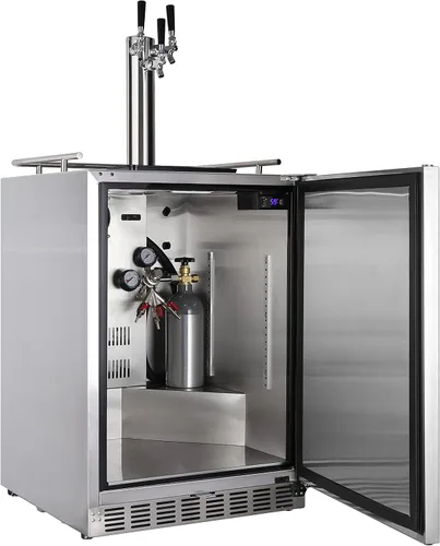 Miniatura 8 de HCK Kegerator, Kegerator de 24 Pulgadas para Exteriores para Patio con 3 Grifos, Dispensador de Cerveza de Tamaño Completo y Refrigerador de Bebidas