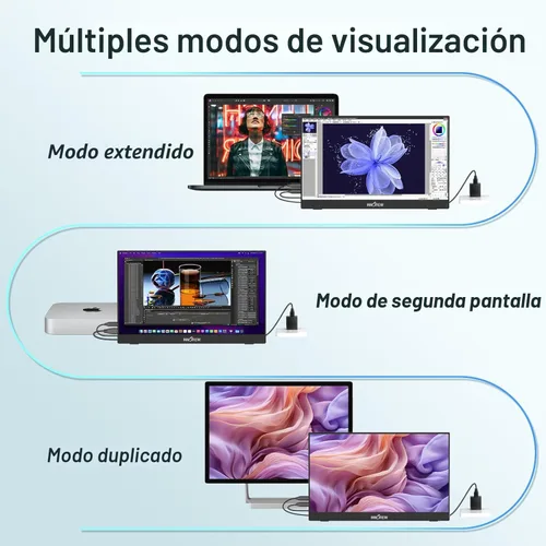 Miniatura 7 de InnoView Monitor portátil, 15.6 pulgadas FHD 1080P HDMI USB C segundo monitor externo para computadora portátil, escritorio, MacBook, teléfonos
